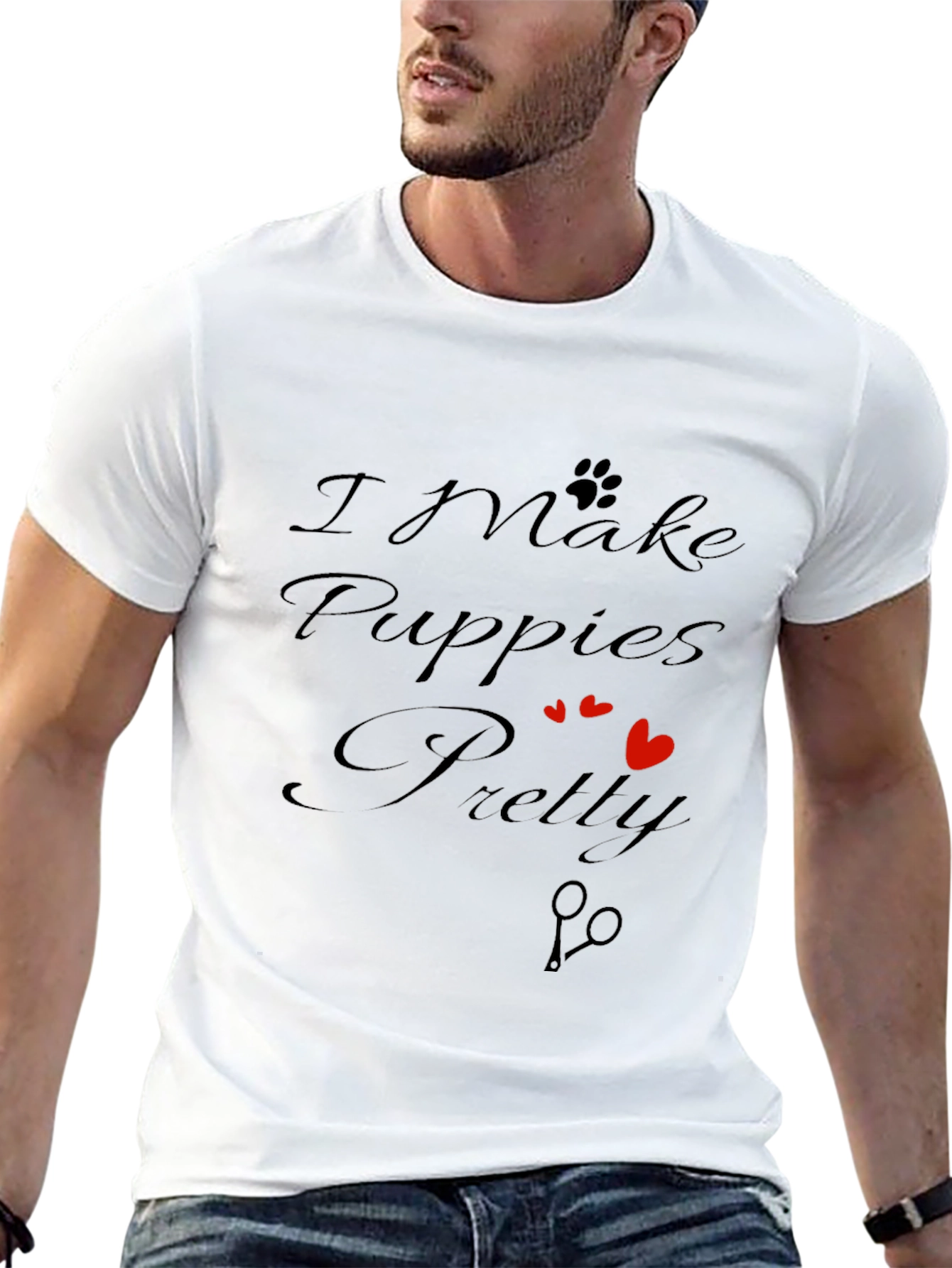 I Make Puppies Pretty Black T-Shirt