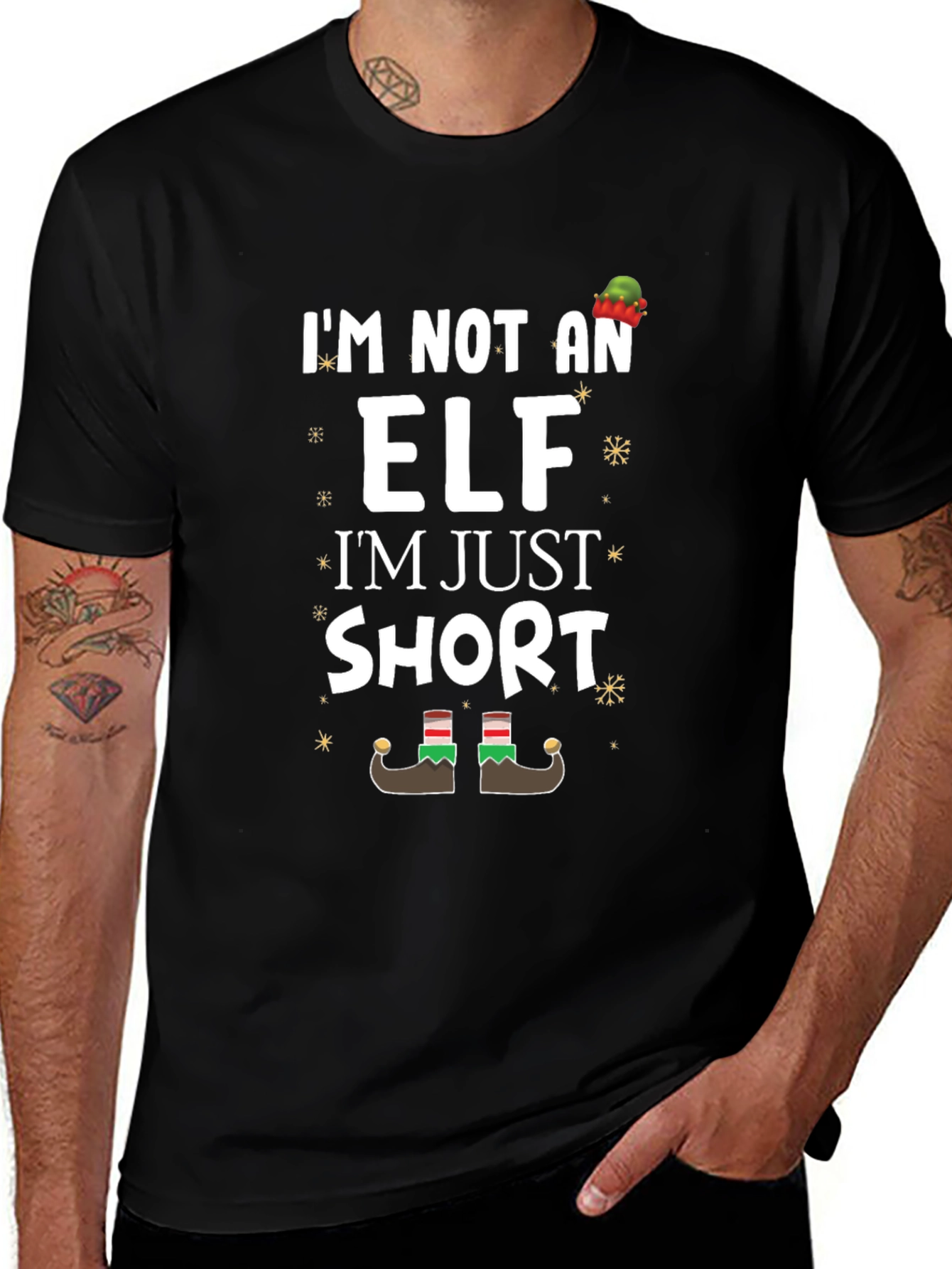Funny Christmas Elf Short T-Shirt