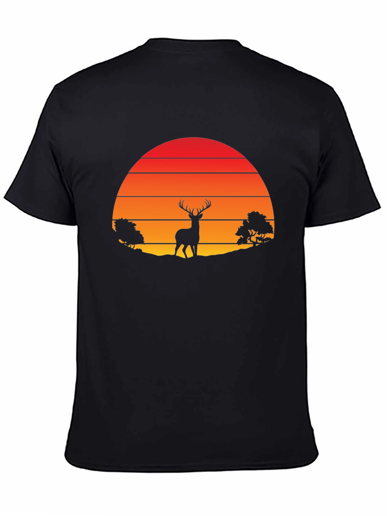 Retro Deer Silhouette T-Shirt - Sunset Graphic Tee