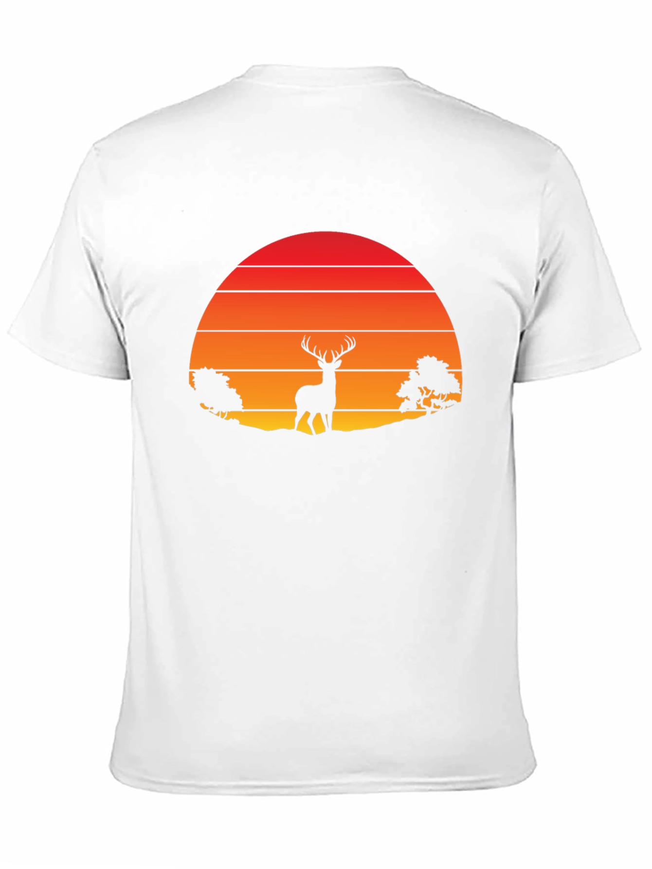 Retro Deer Silhouette T-Shirt - Sunset Graphic Tee