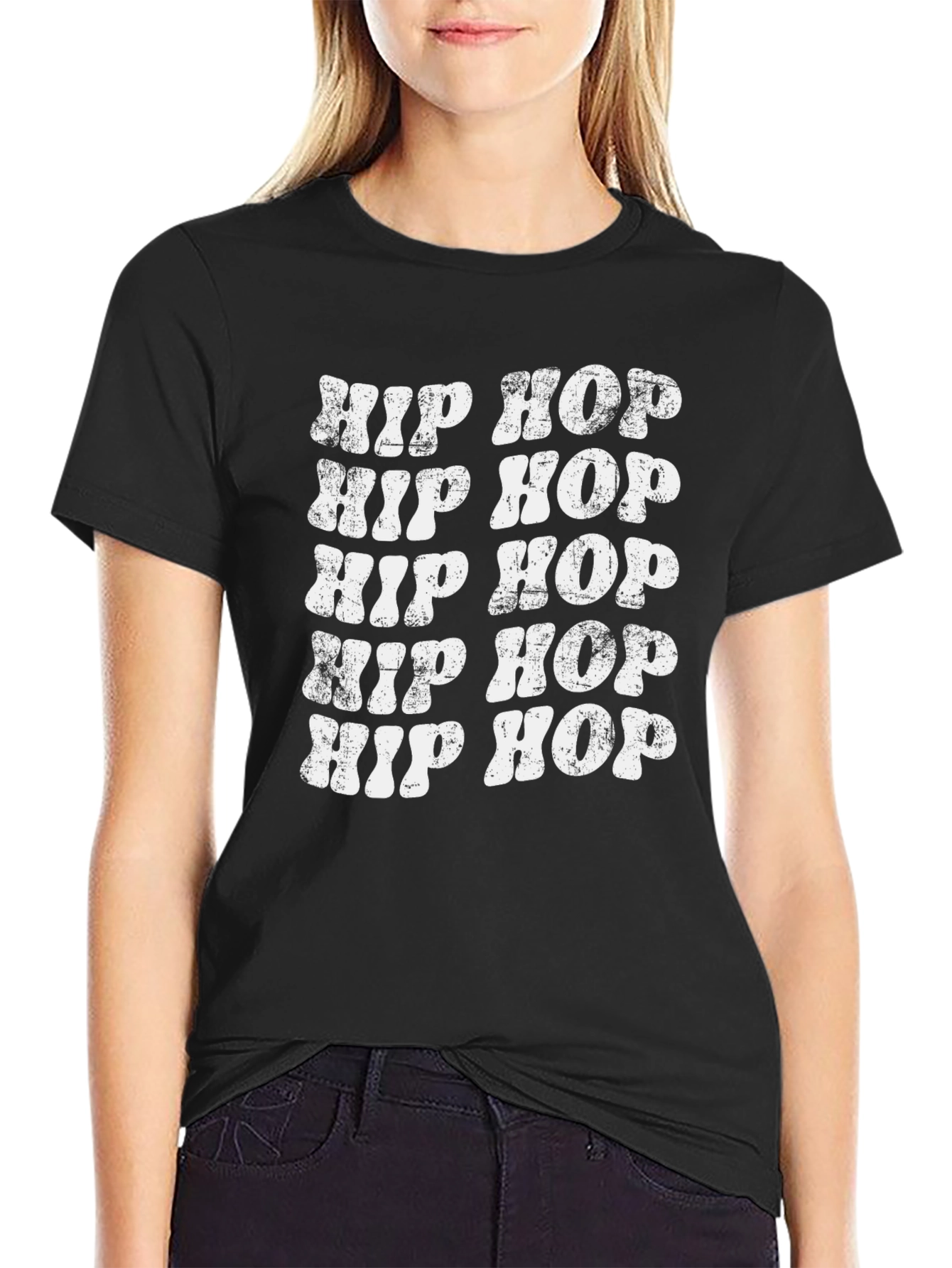 Retro Hip Hop T-Shirt - Distressed Design