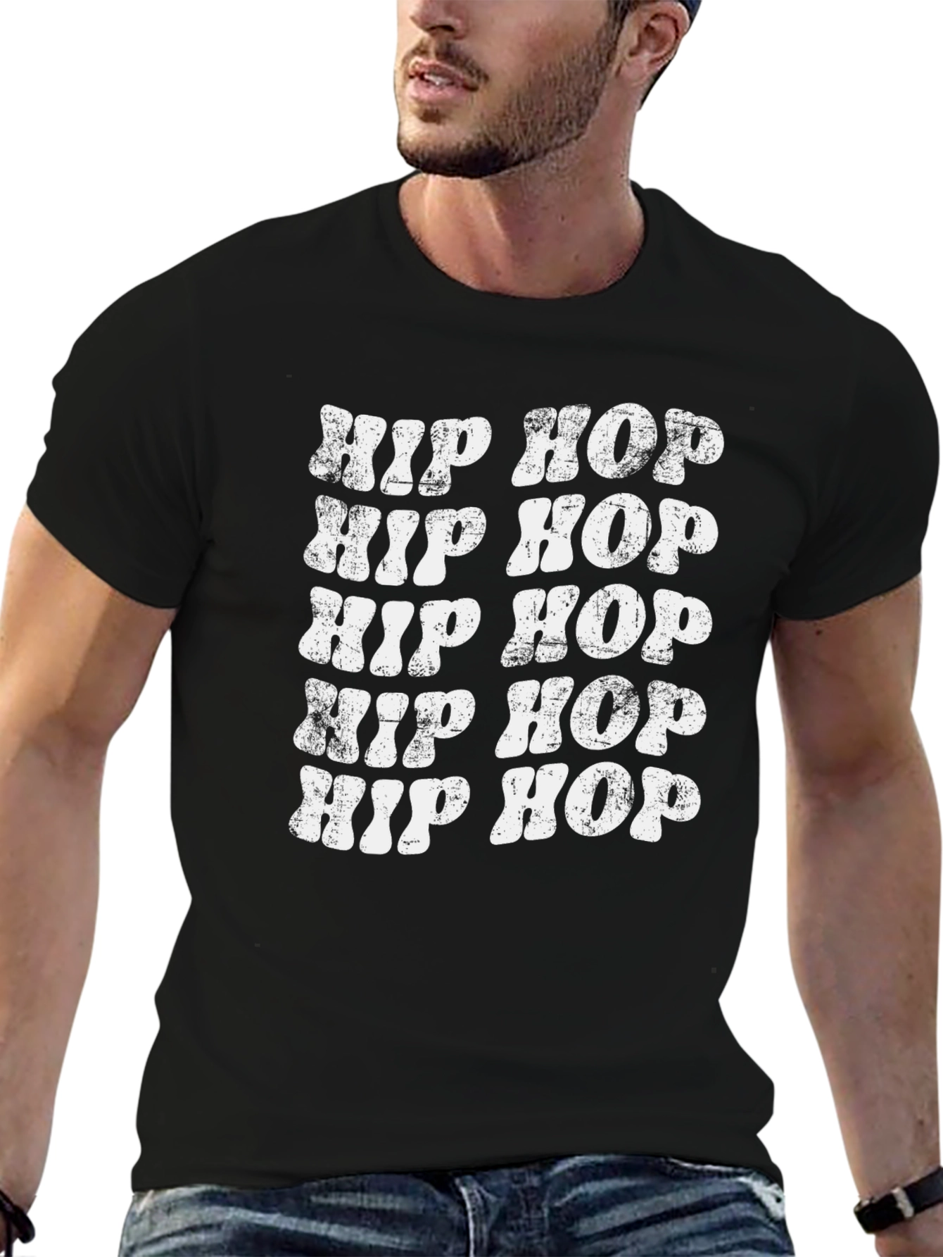 Retro Hip Hop T-Shirt - Distressed Design
