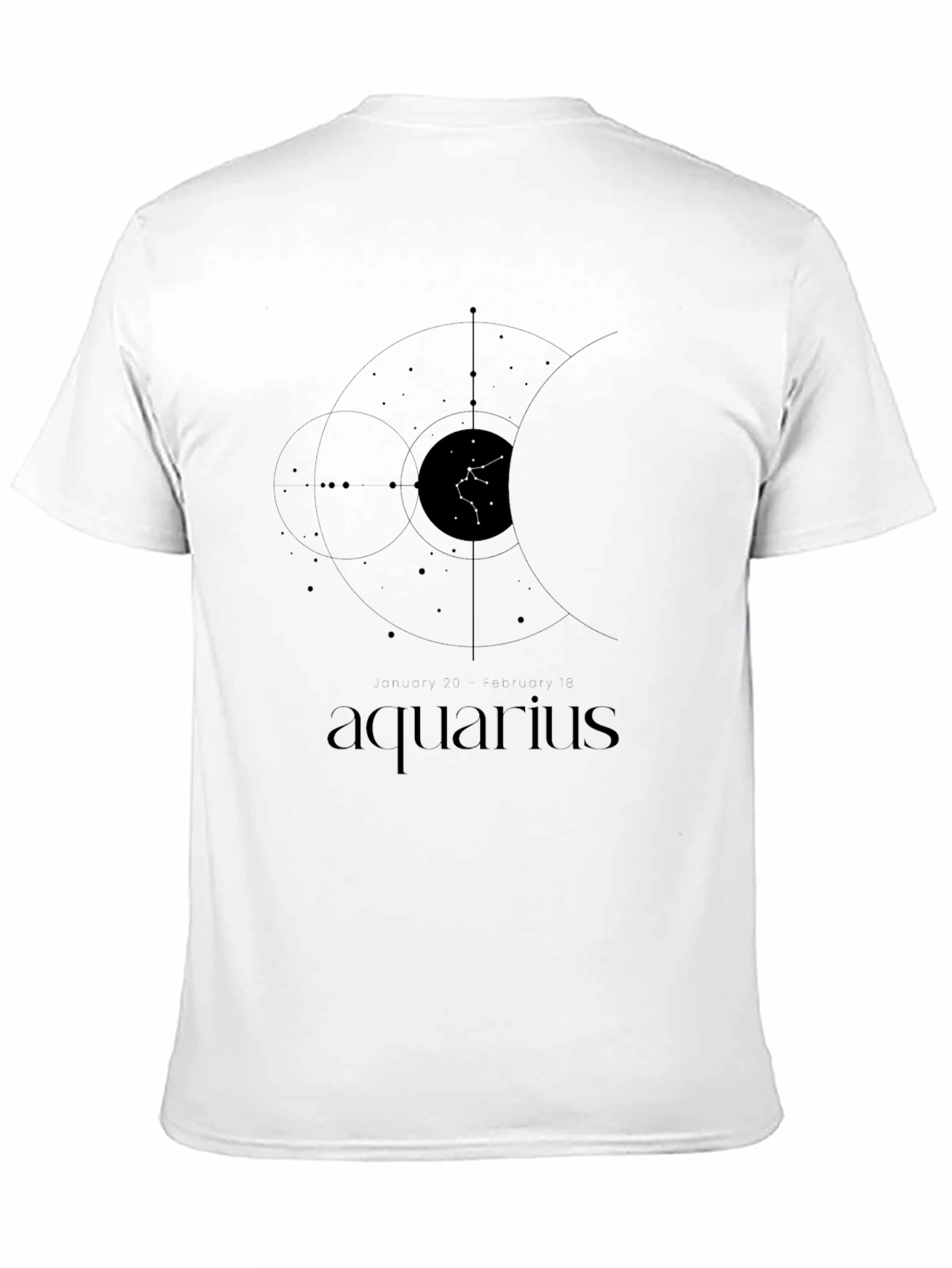 Aquarius Constellation Graphic Tee - Black