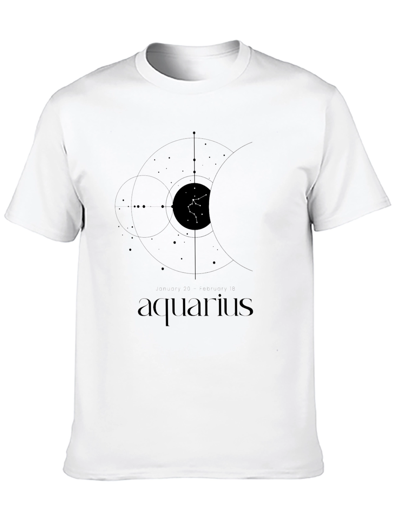 Aquarius Constellation Graphic Tee - Black