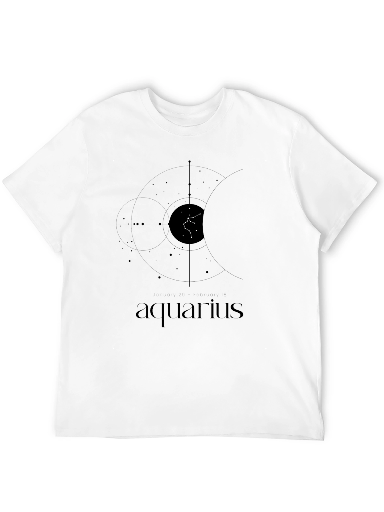 Aquarius Constellation Graphic Tee - Black