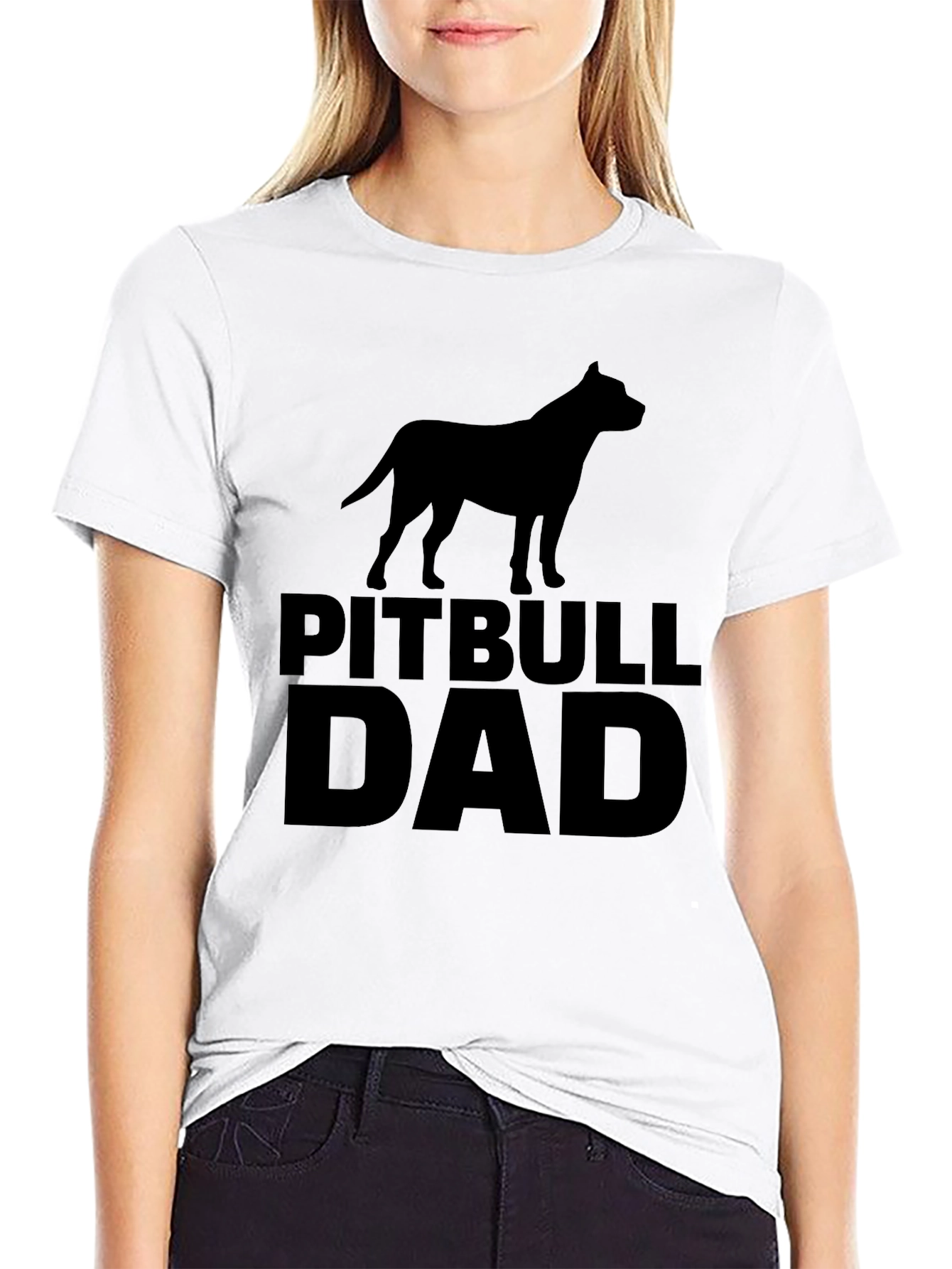 Pitbull Dad Black Graphic Tee