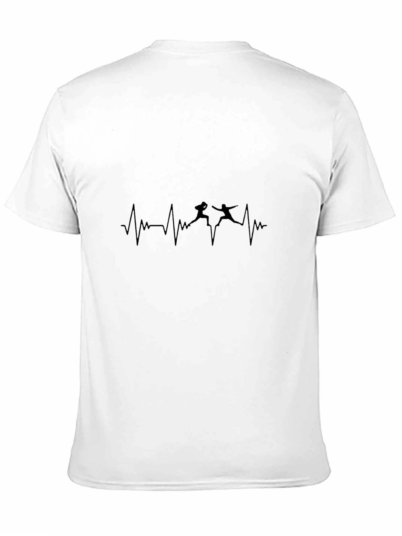 Fencing Heartbeat T-Shirt - Black