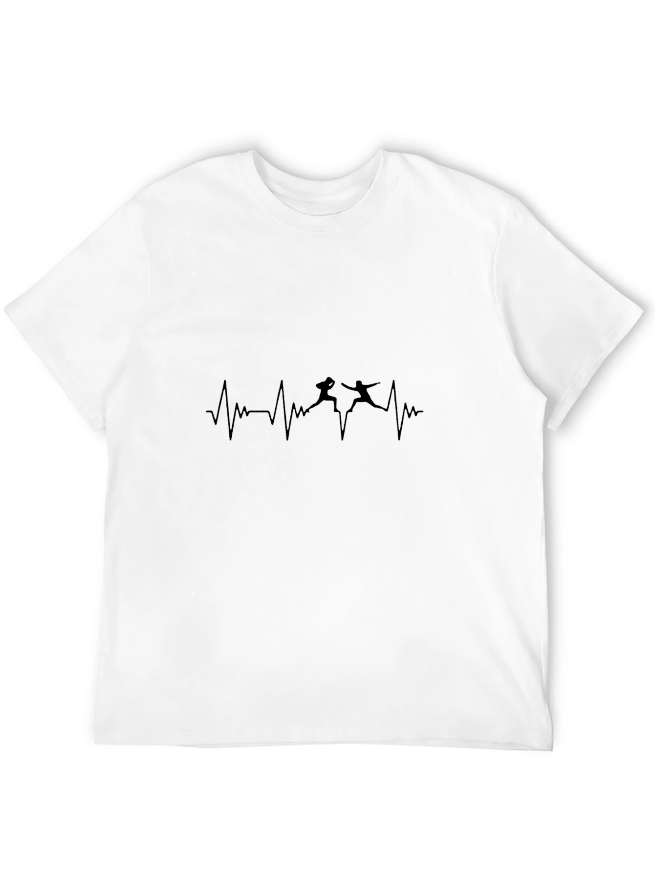 Fencing Heartbeat T-Shirt - Black