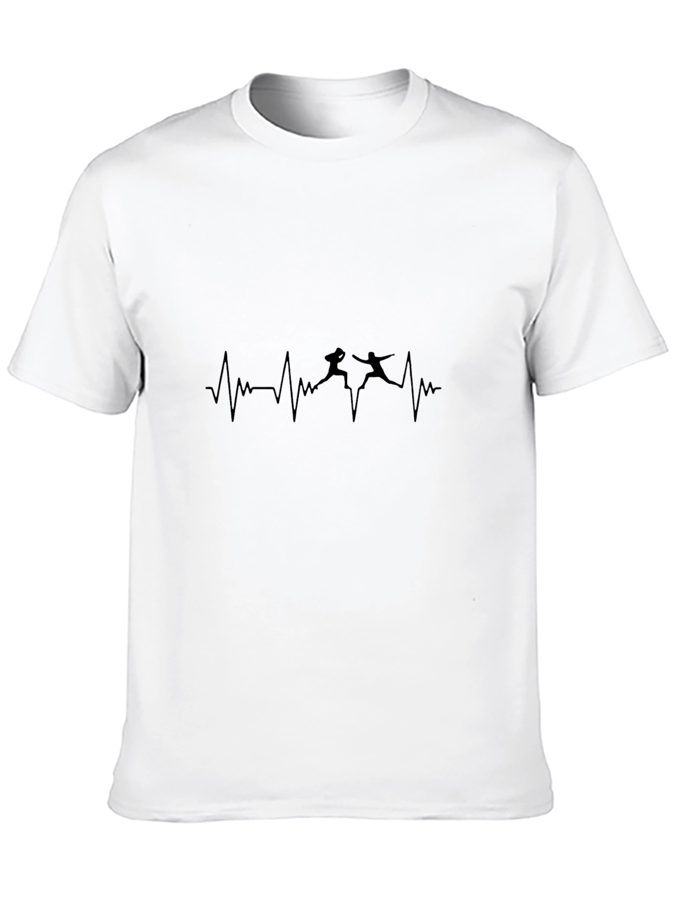Fencing Heartbeat T-Shirt - Black