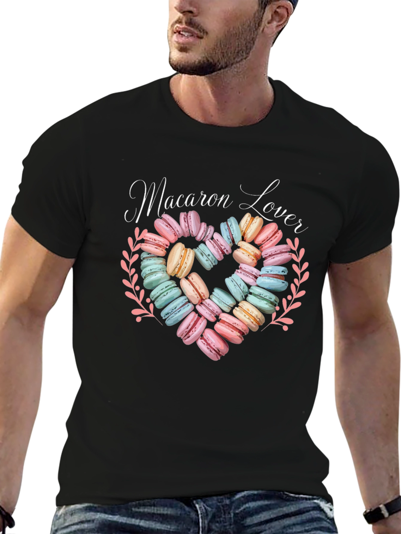 Macaron Lover Graphic T-Shirt - Sweet Treat Design