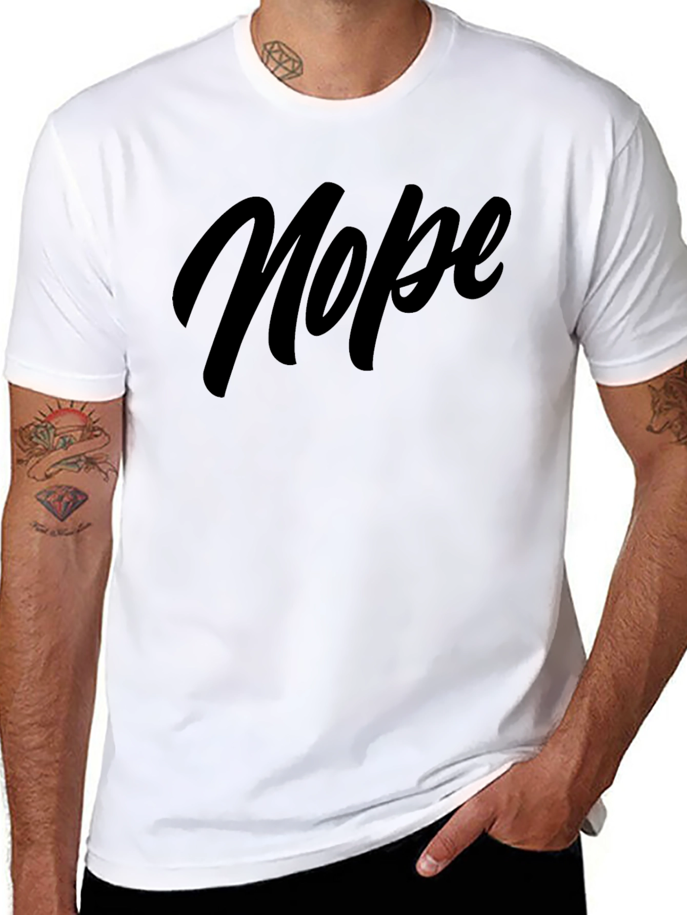 Nope Graphic T-Shirt - Mens Black Tee
