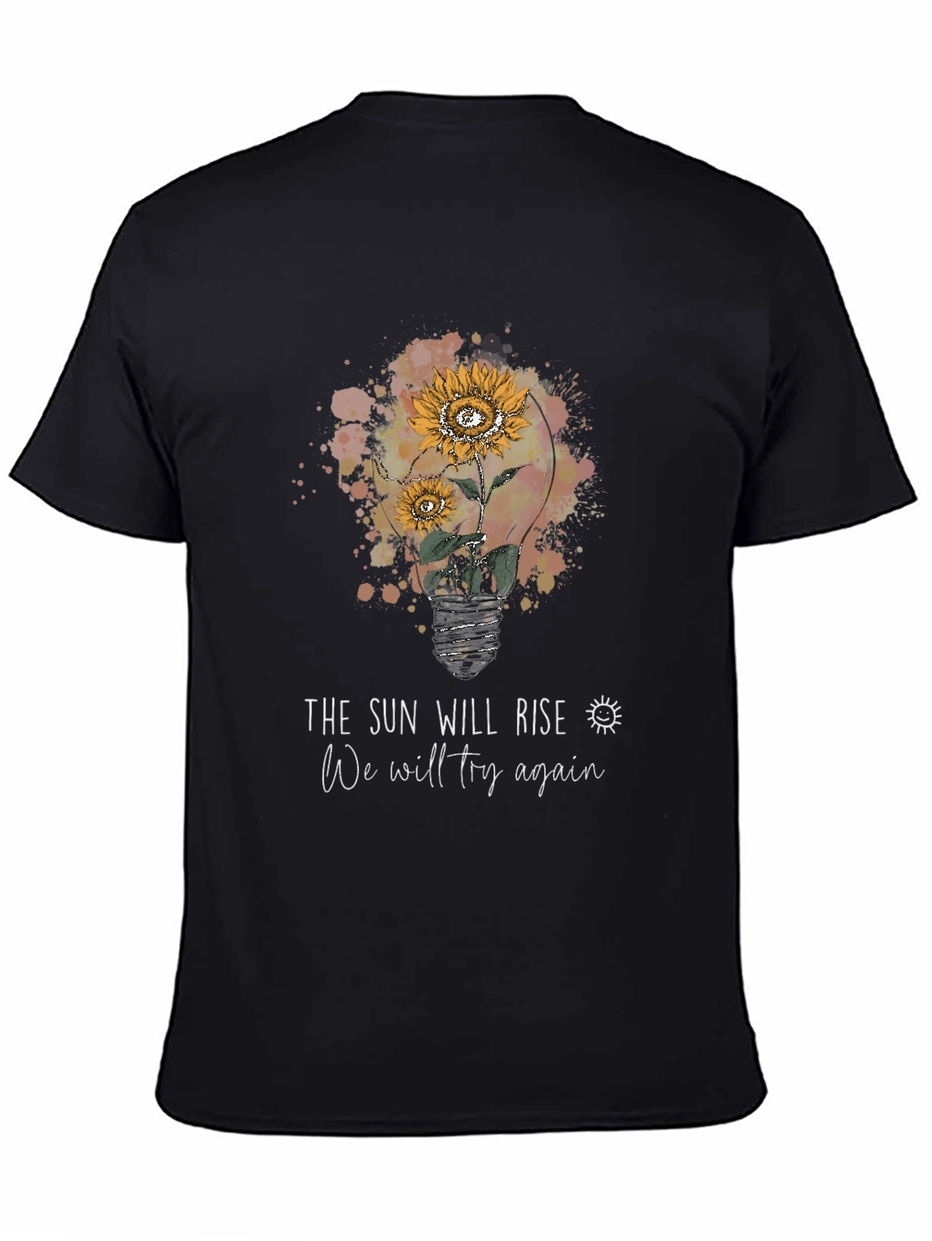 The Sun Will Rise Again Black Graphic Tee