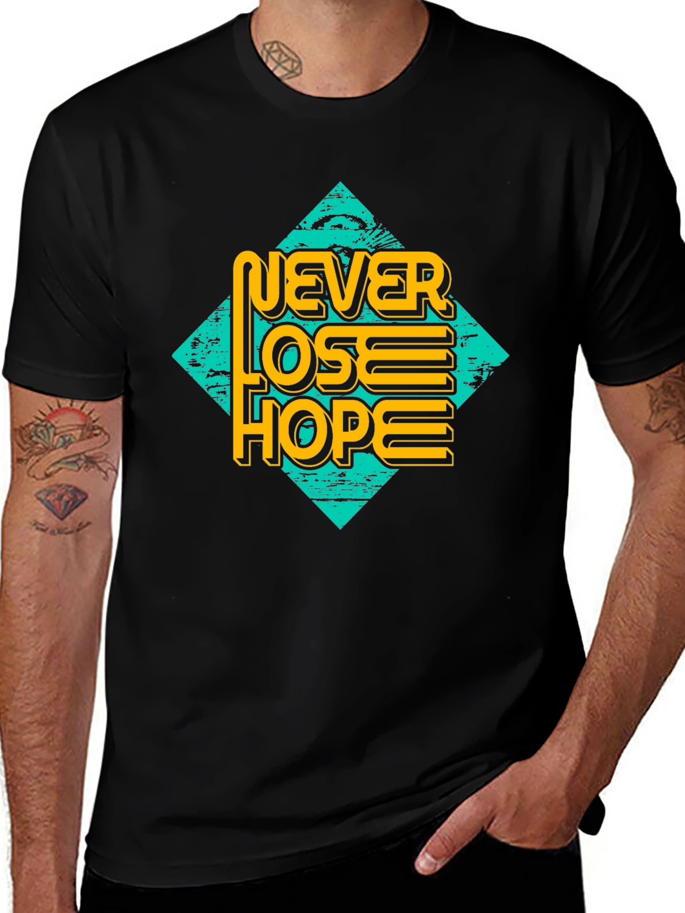 Never Lose Hope Graphic Tee - Mens Black T-Shirt