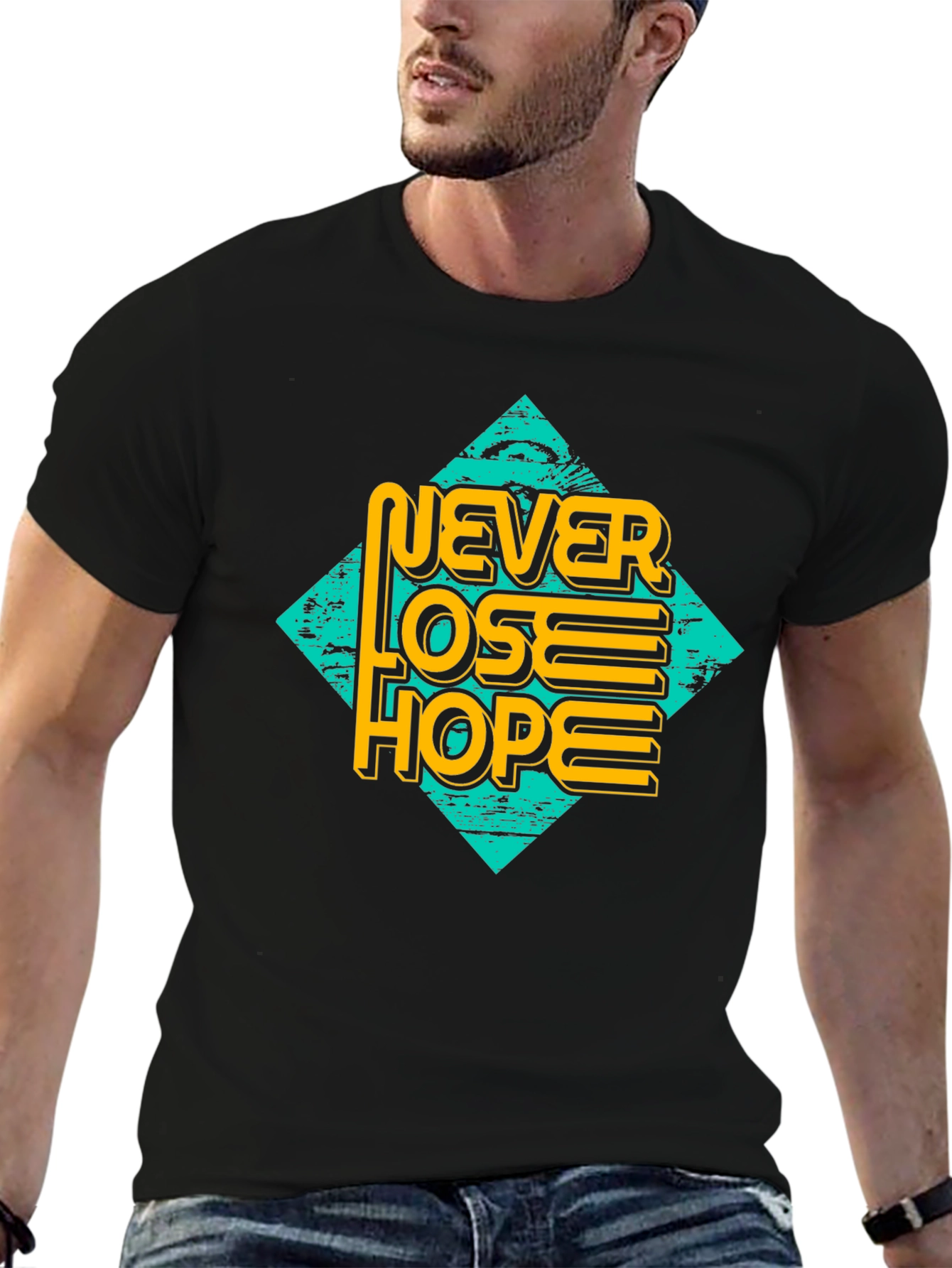 Never Lose Hope Graphic Tee - Mens Black T-Shirt