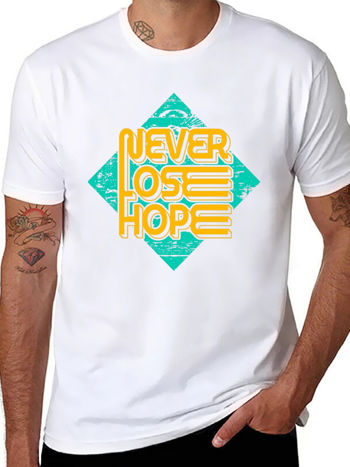 Never Lose Hope Graphic Tee - Mens Black T-Shirt