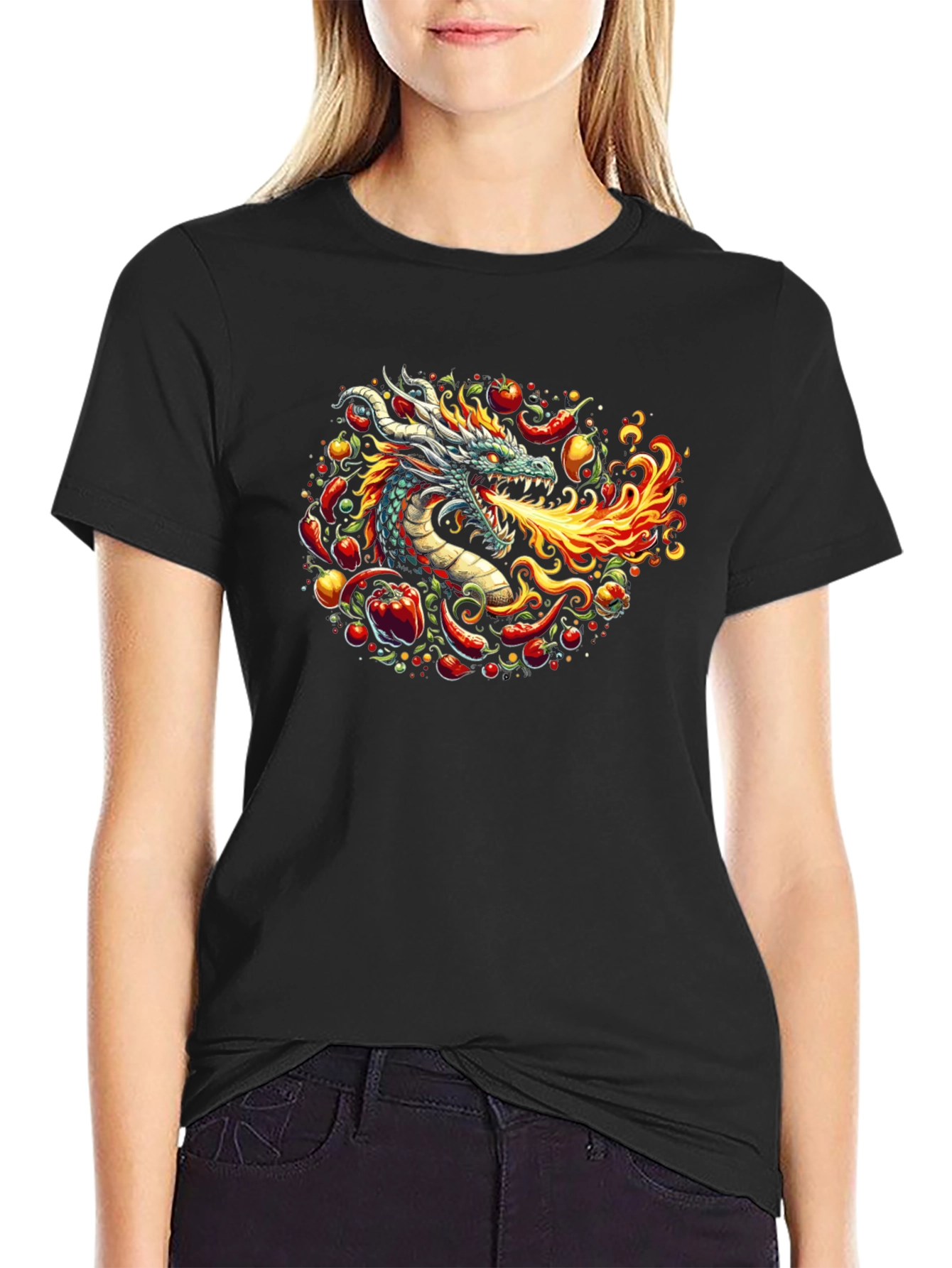 Fiery Dragon Graphic Tee - Spicy Style