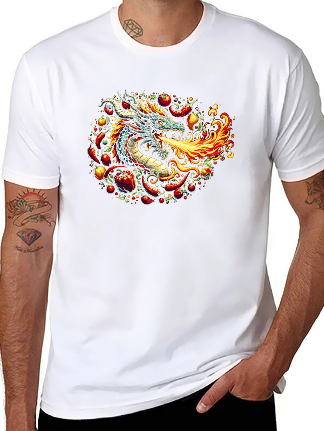 Fiery Dragon Graphic Tee - Spicy Style