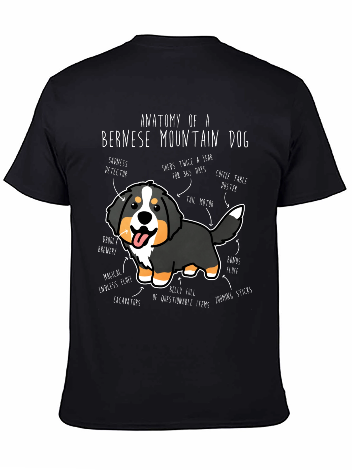 Bernese Mountain Dog Anatomy Funny T-Shirt