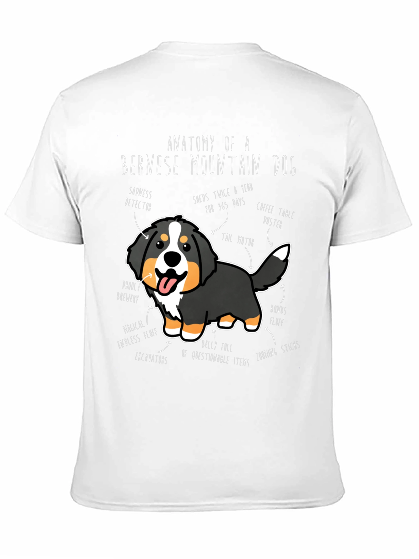 Bernese Mountain Dog Anatomy Funny T-Shirt