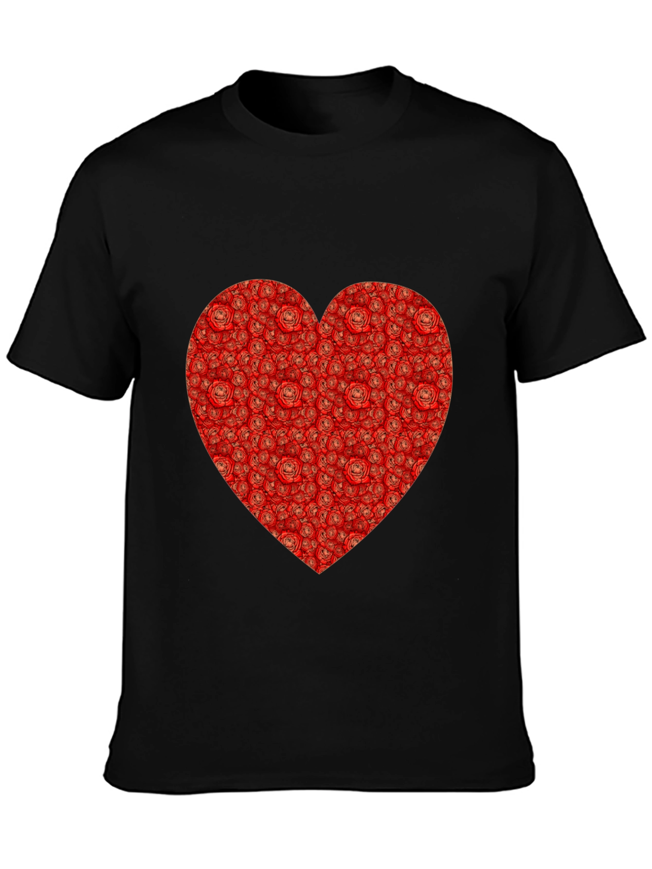 Rose Heart T-Shirt - Romantic Black Tee