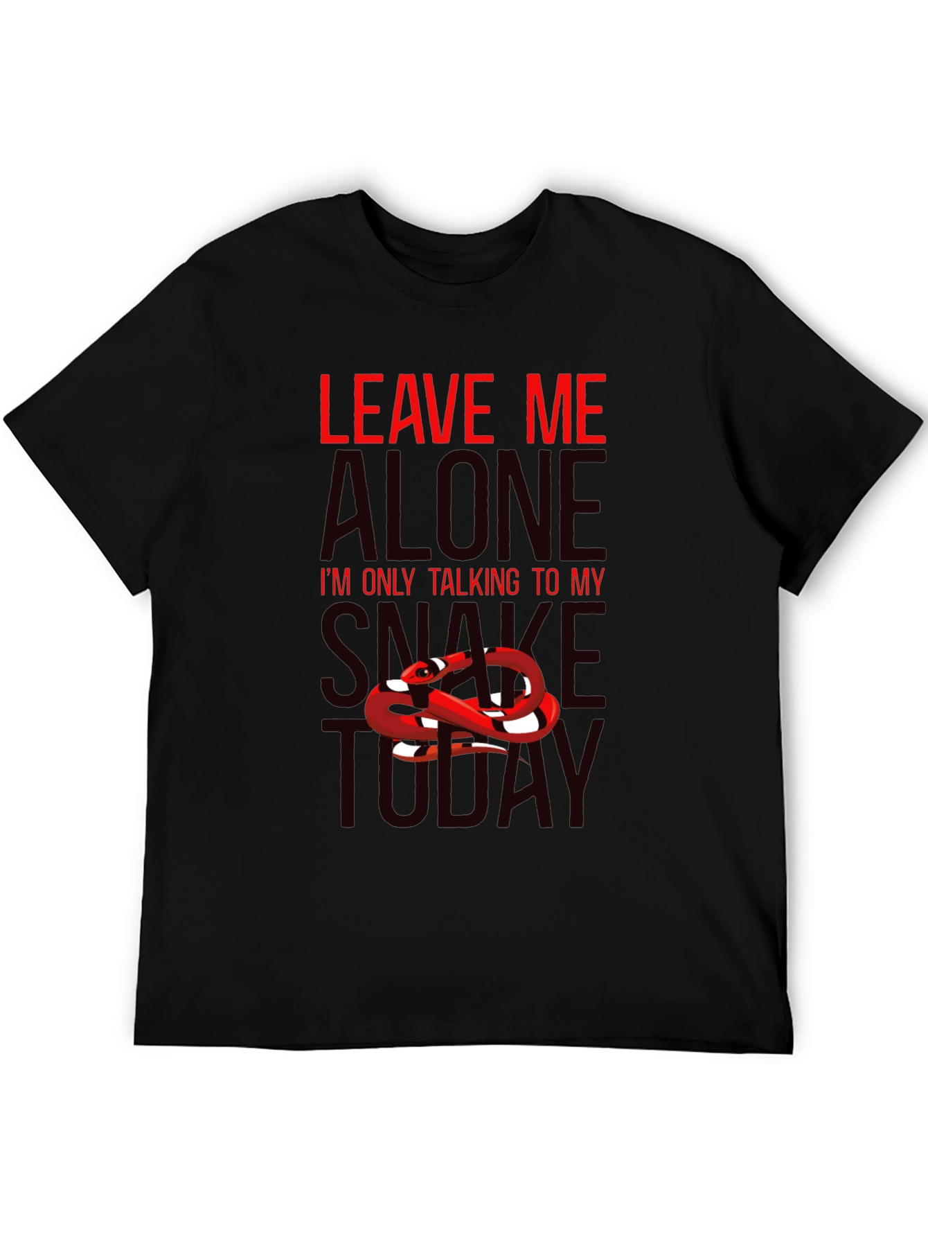 Leave Me Alone Snake T-Shirt - Mens Black Tee