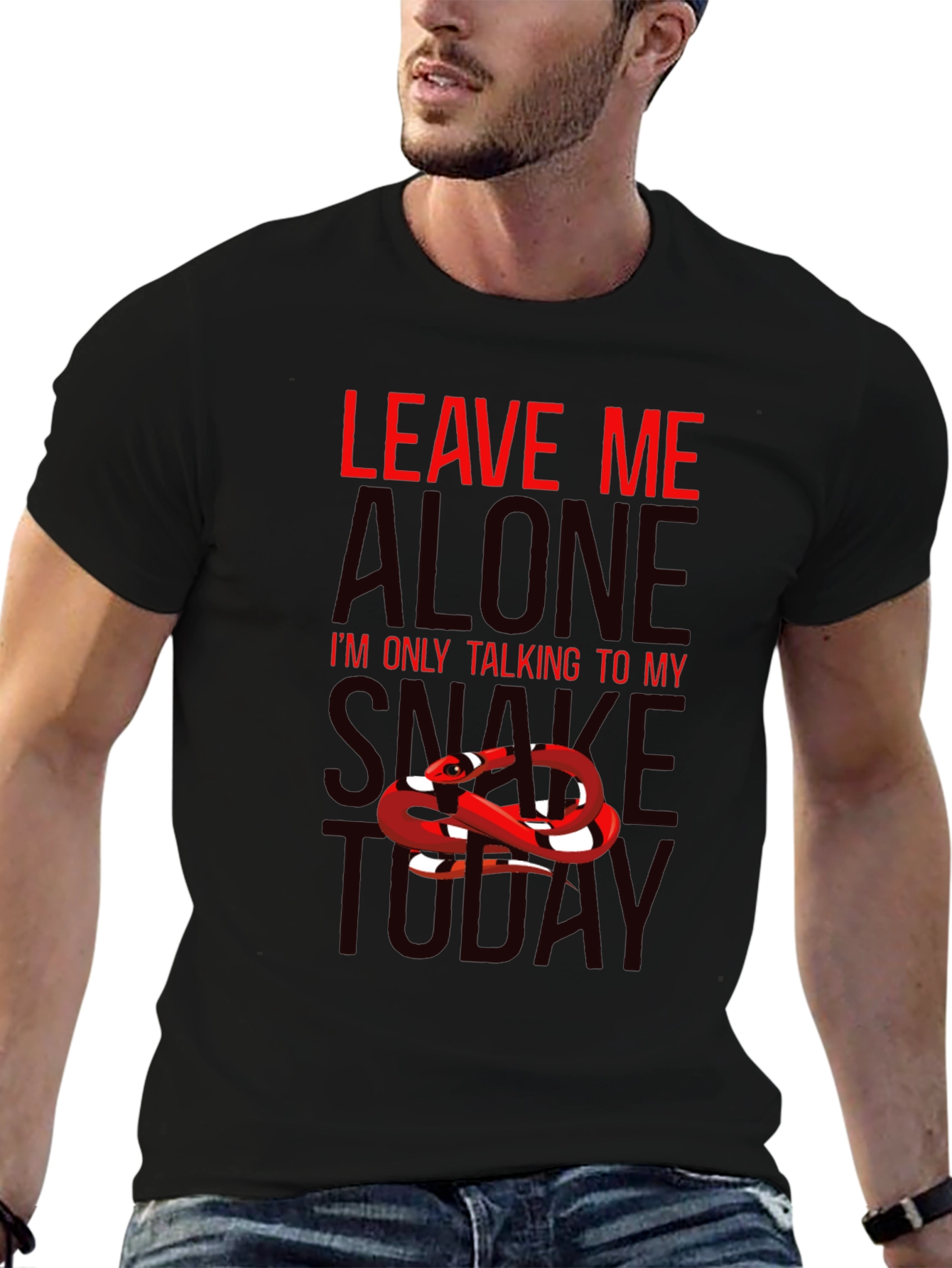 Leave Me Alone Snake T-Shirt - Mens Black Tee