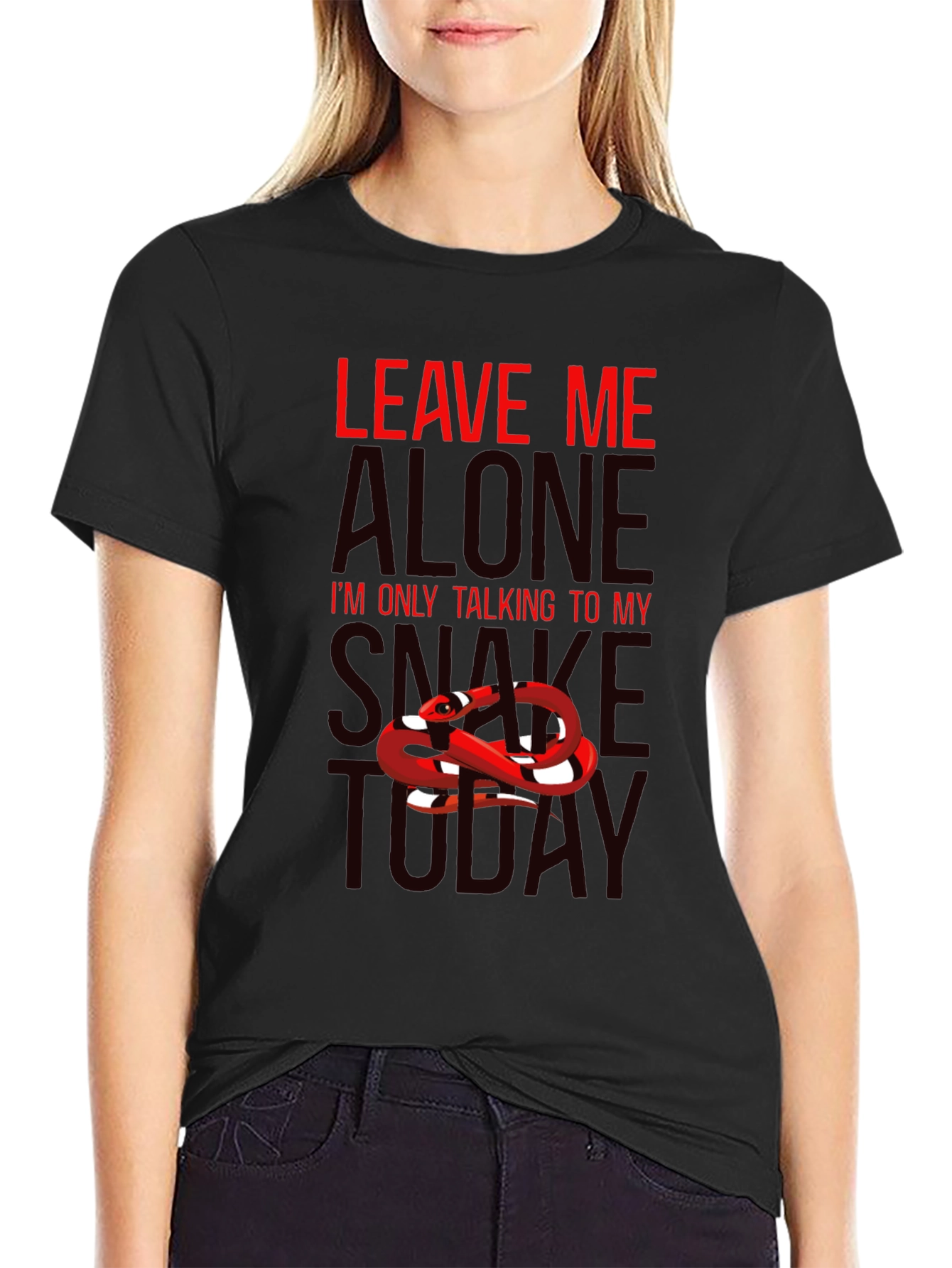 Leave Me Alone Snake T-Shirt - Mens Black Tee