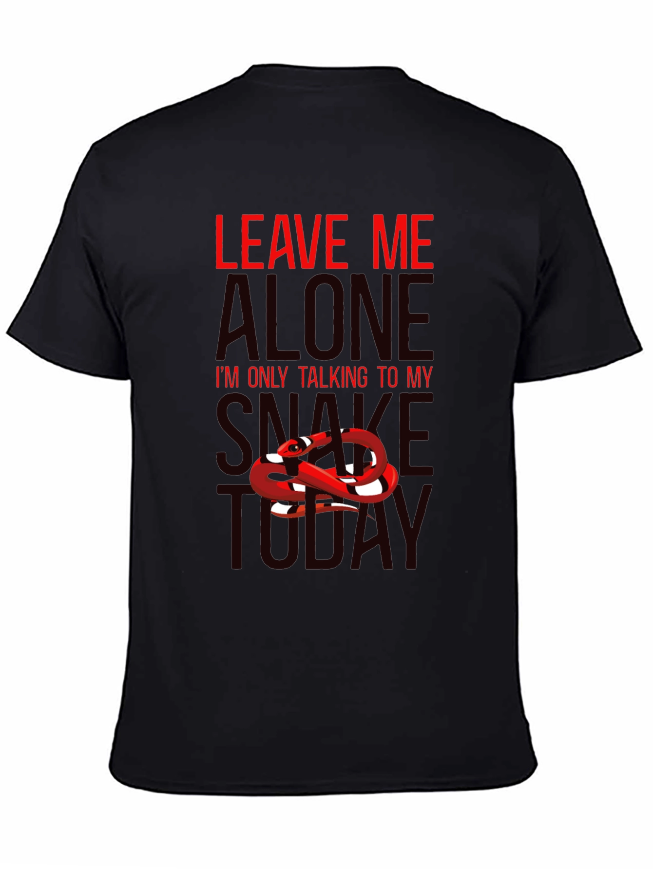 Leave Me Alone Snake T-Shirt - Mens Black Tee