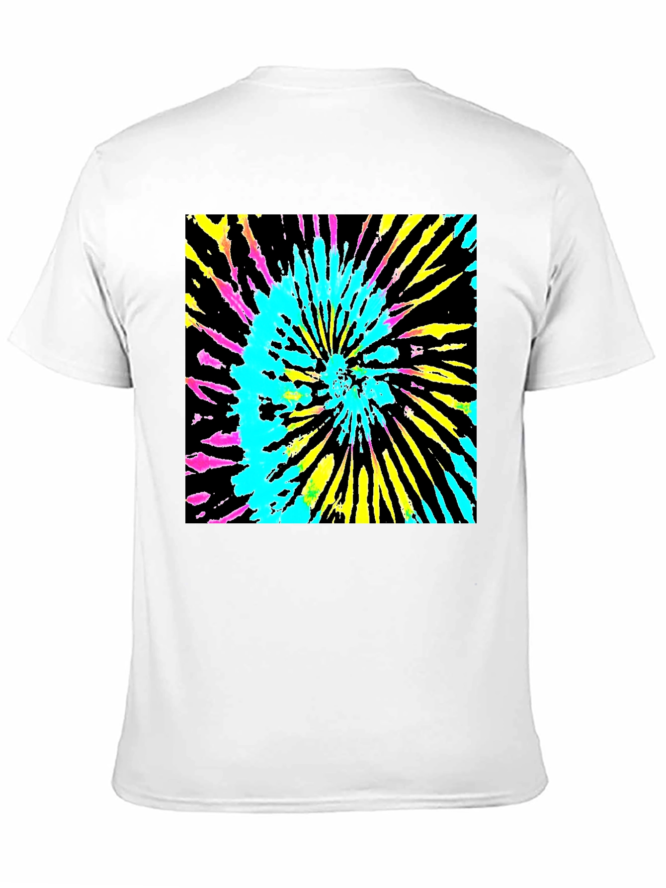 Vibrant Tie-Dye Graphic Tee - Black Cotton