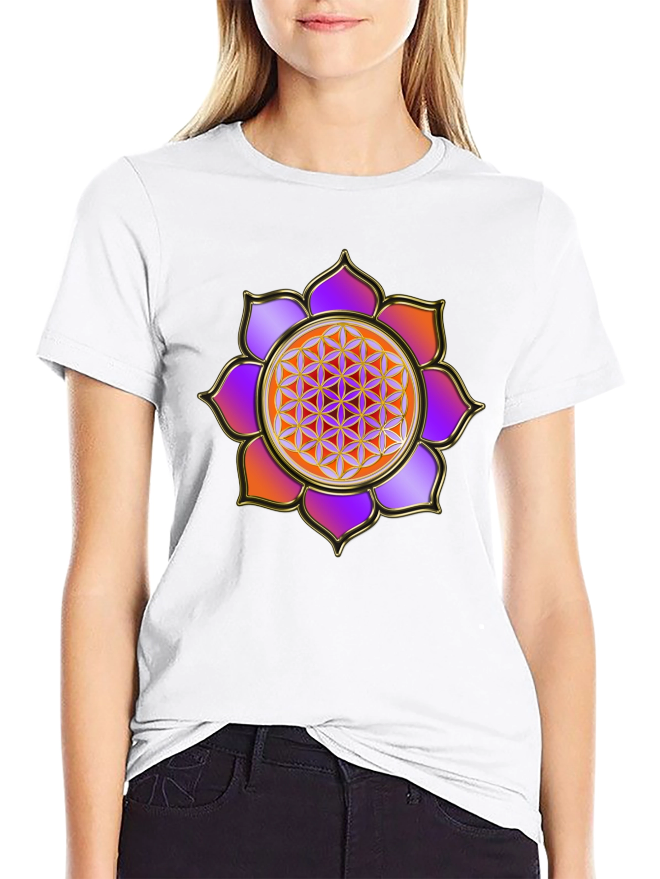 Flower of Life Graphic Tee - Sacred Geometry Design