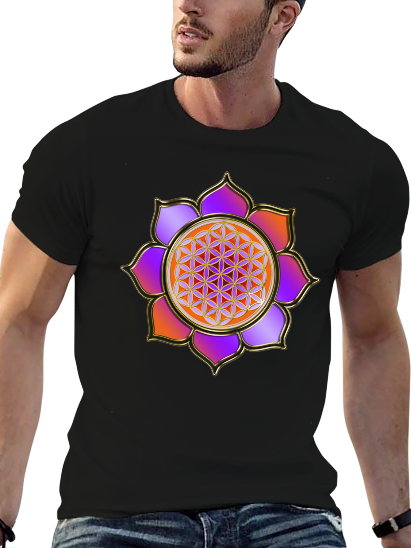 Flower of Life Graphic Tee - Sacred Geometry Design