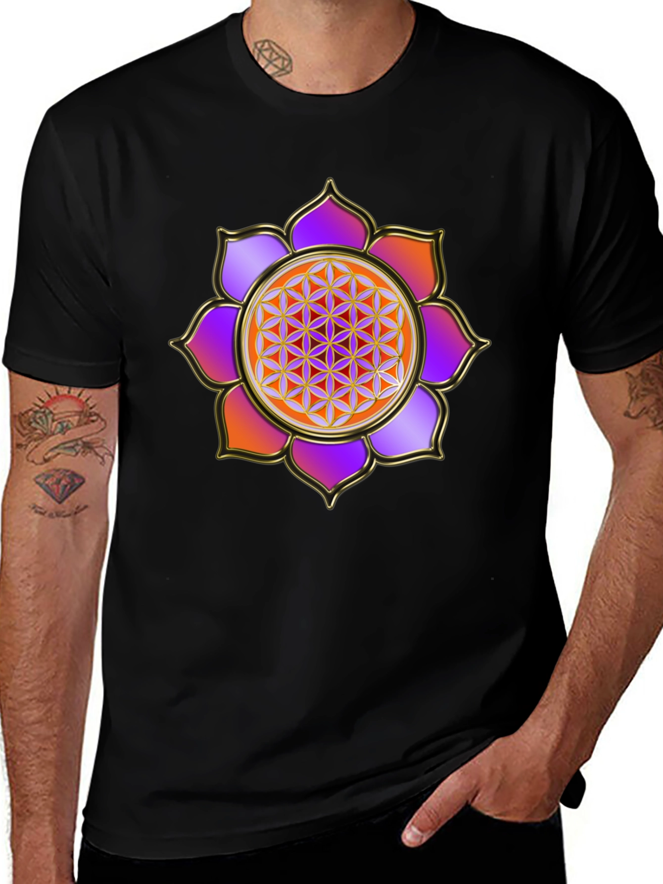 Flower of Life Graphic Tee - Sacred Geometry Design