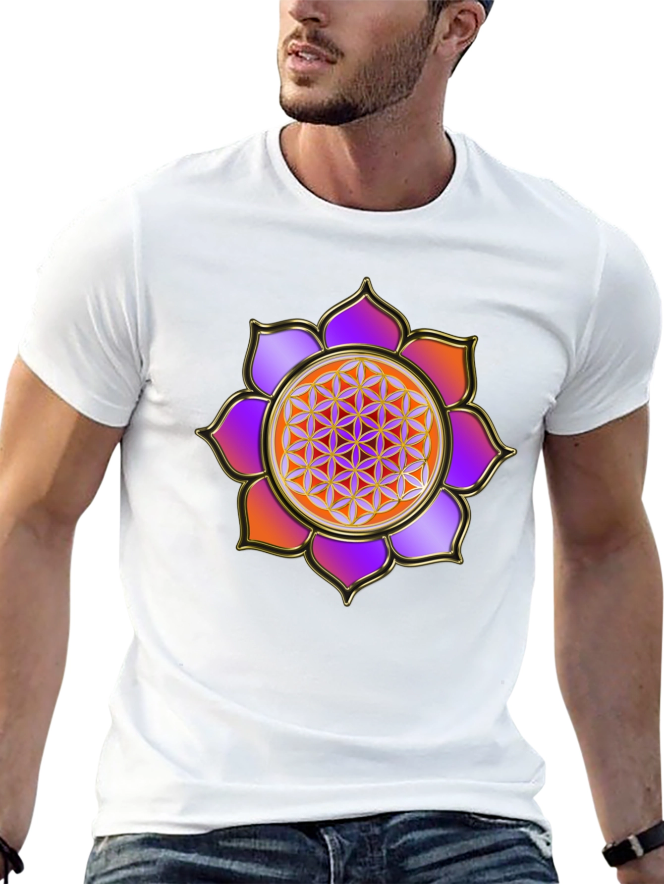 Flower of Life Graphic Tee - Sacred Geometry Design