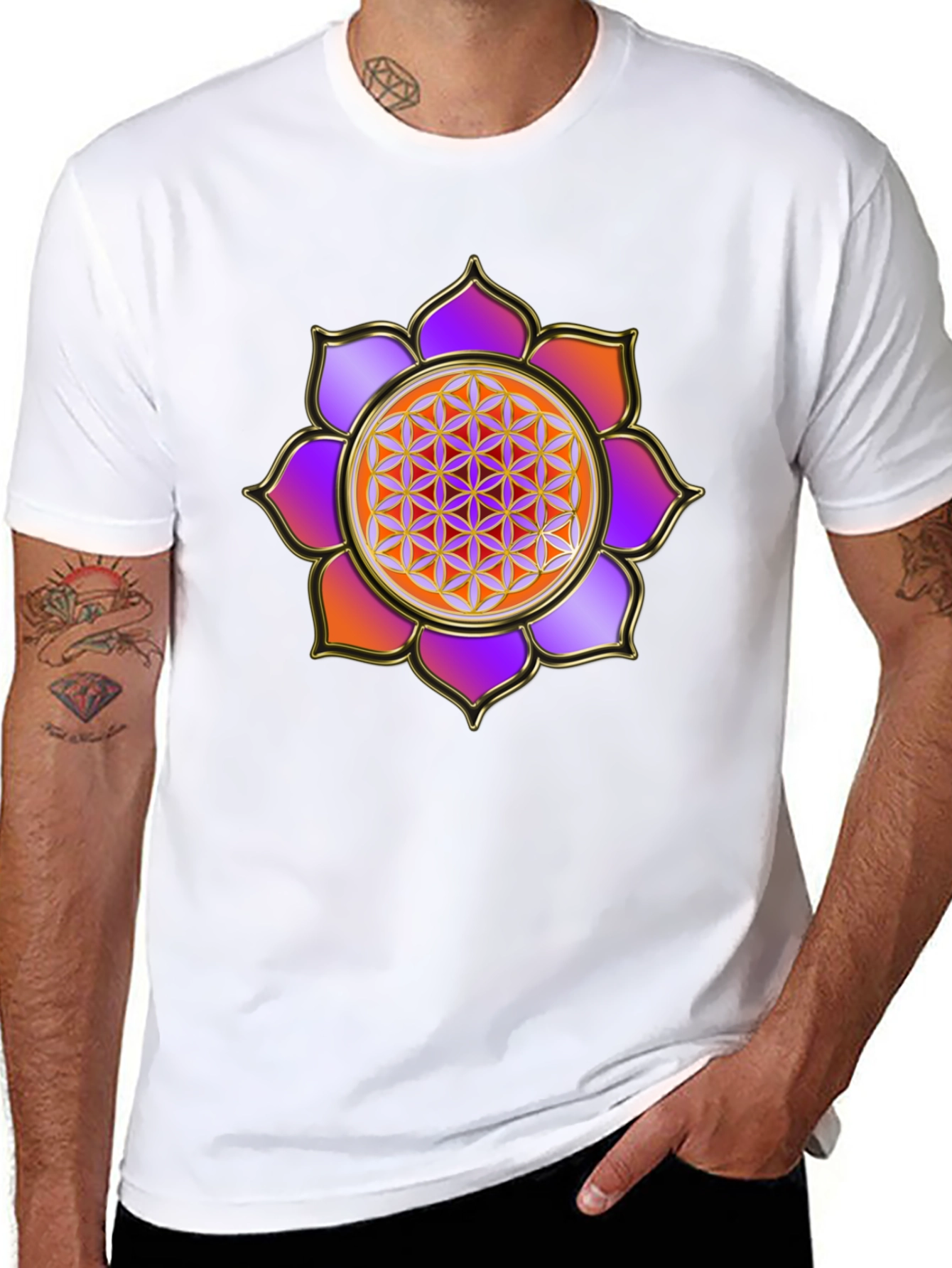 Flower of Life Graphic Tee - Sacred Geometry Design