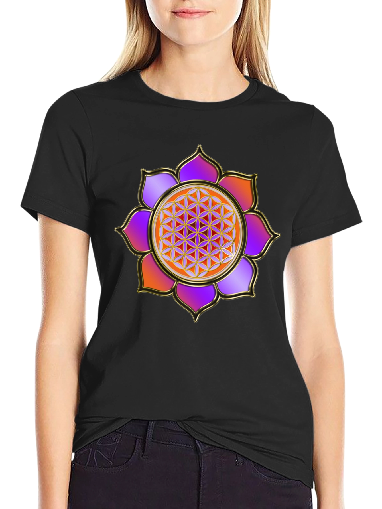 Flower of Life Graphic Tee - Sacred Geometry Design