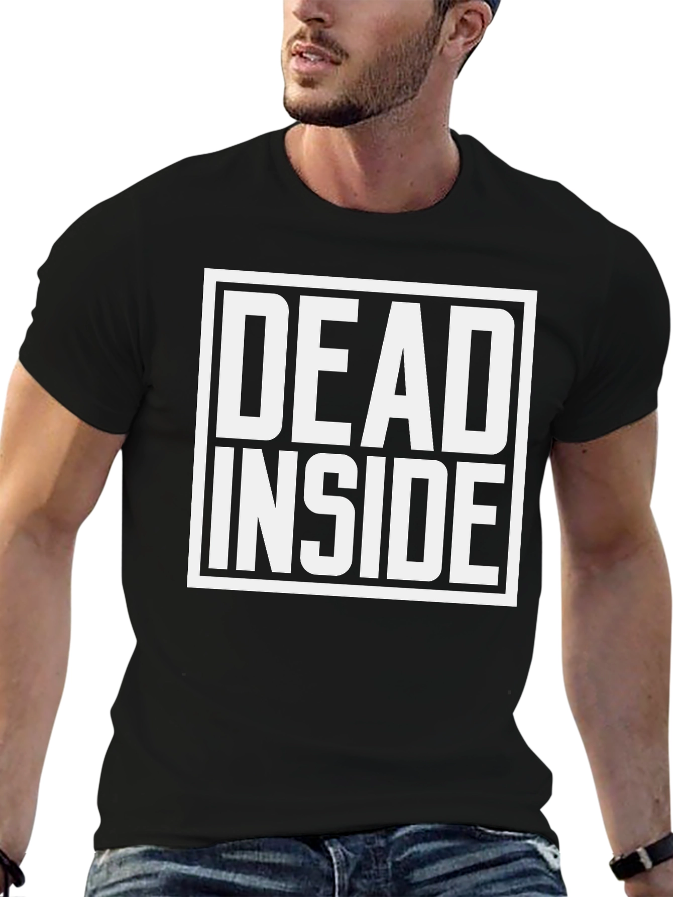 Dead Inside Graphic Tee - Black Crew Neck Shirt