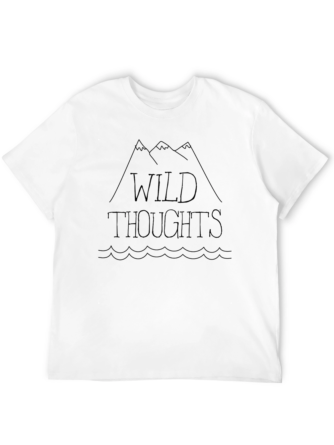 Wild Thoughts Graphic Print Mens Black T-Shirt