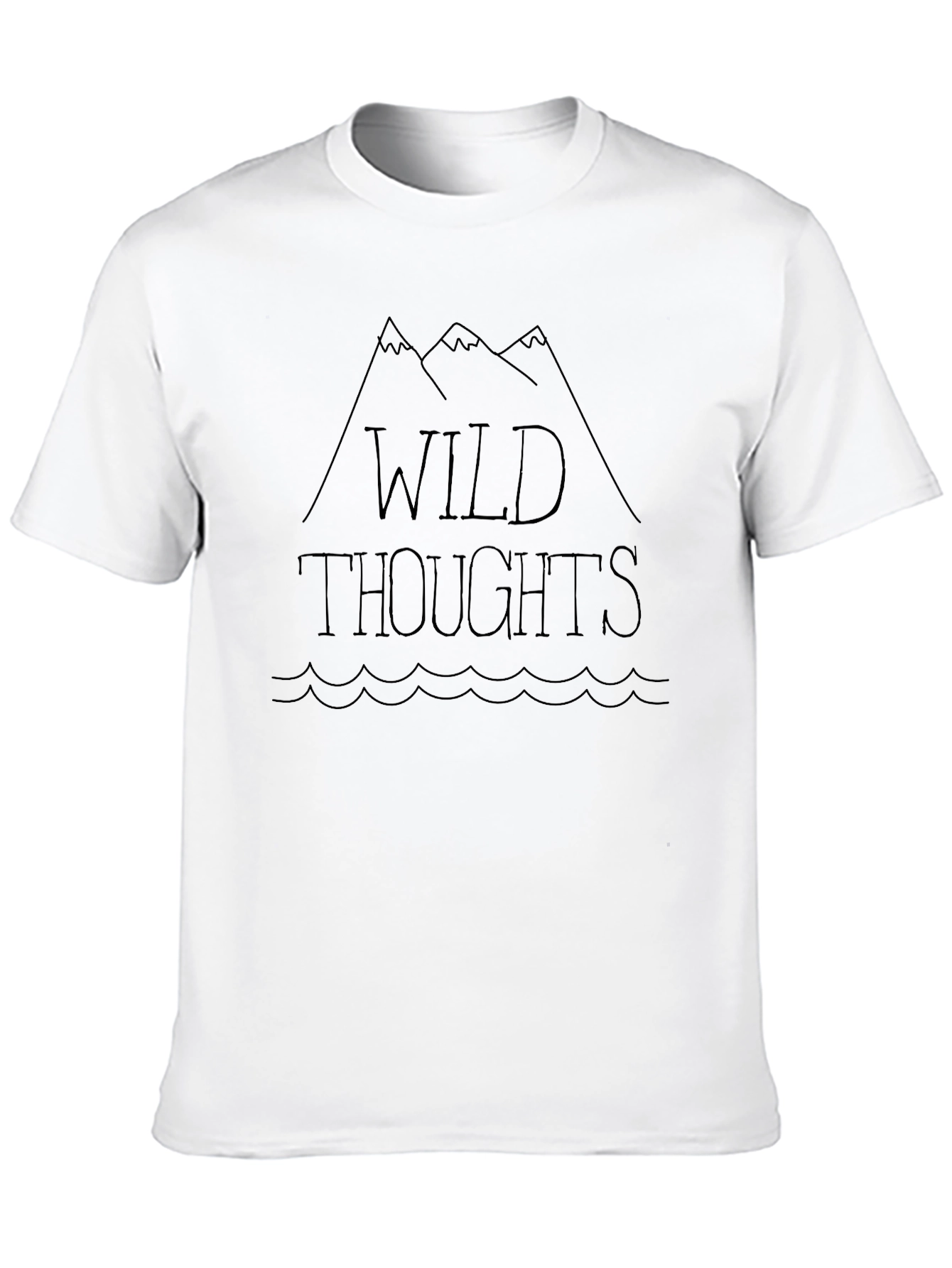 Wild Thoughts Graphic Print Mens Black T-Shirt