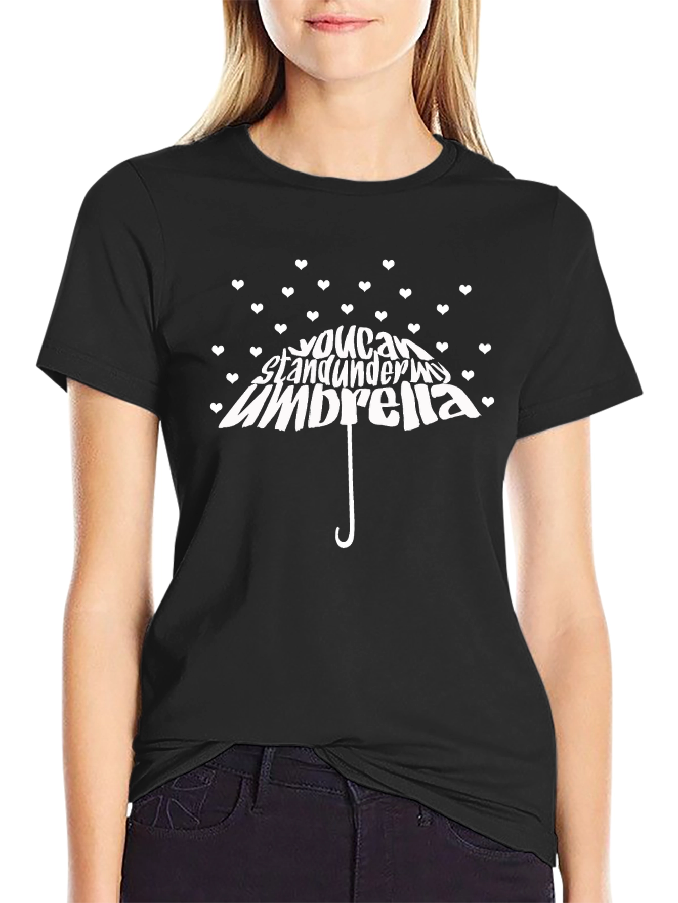 You Can Stand Under My Umbrella Black T-Shirt
