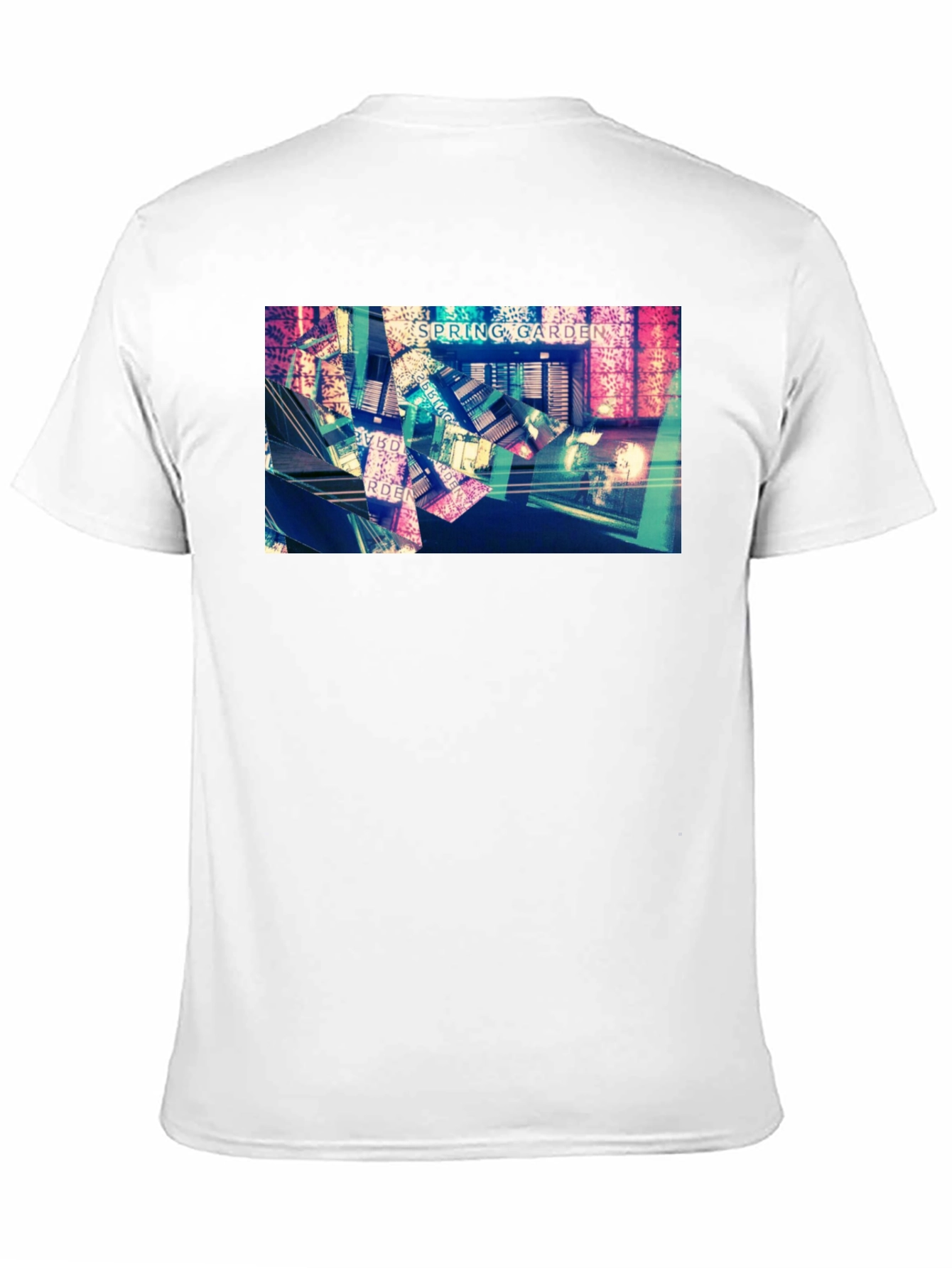 Spring Garden Black T-Shirt - Abstract Design