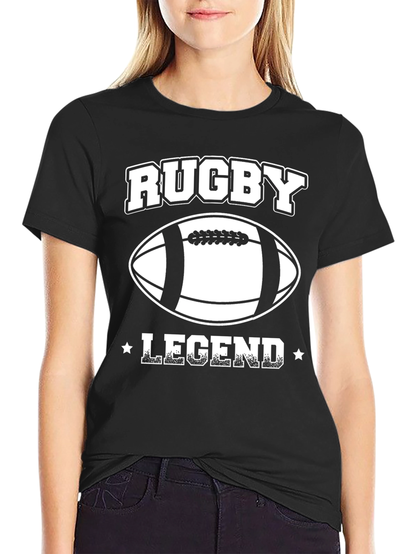 Rugby Legend Graphic T-Shirt - Black Cotton Tee