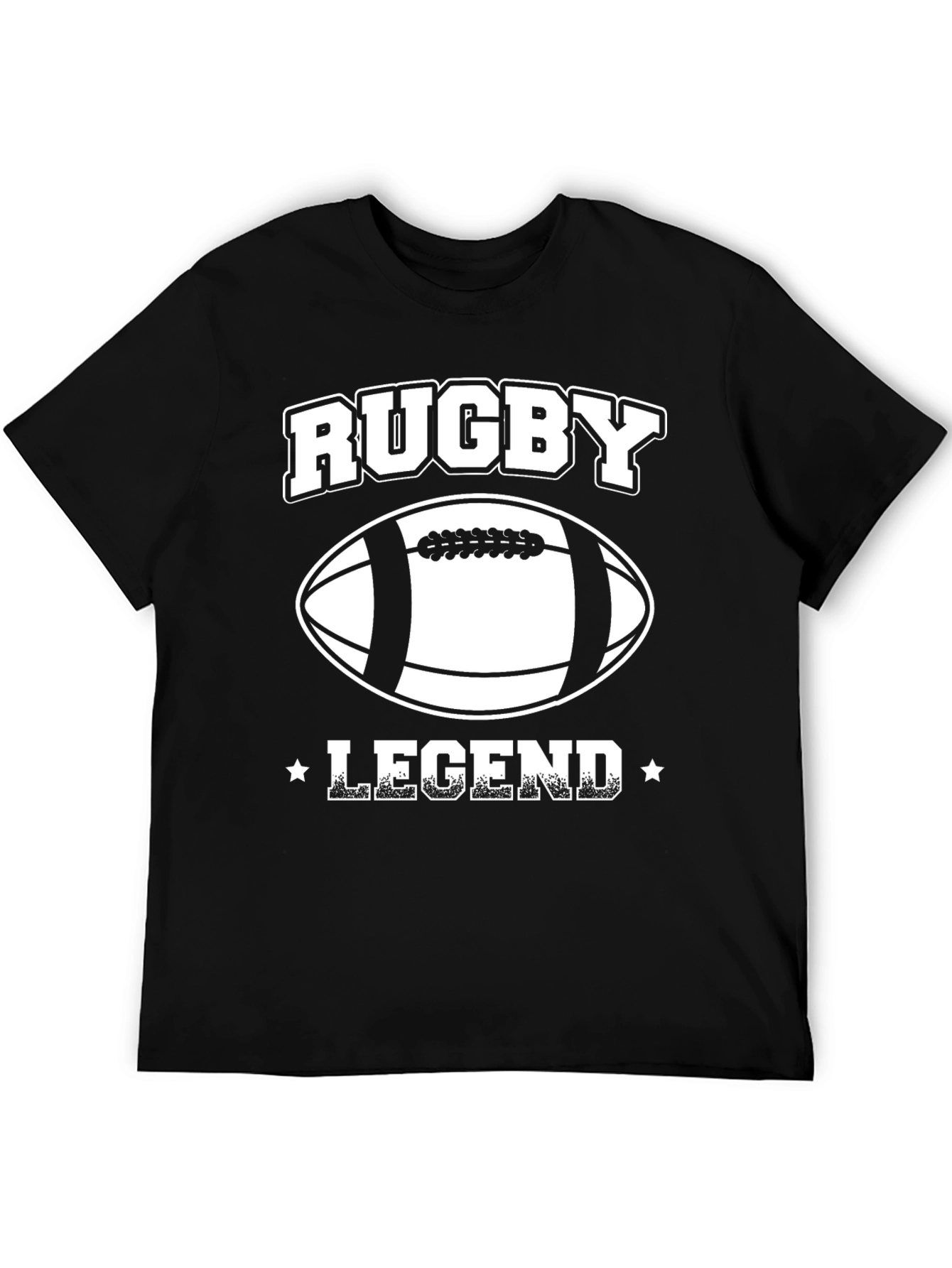 Rugby Legend Graphic T-Shirt - Black Cotton Tee