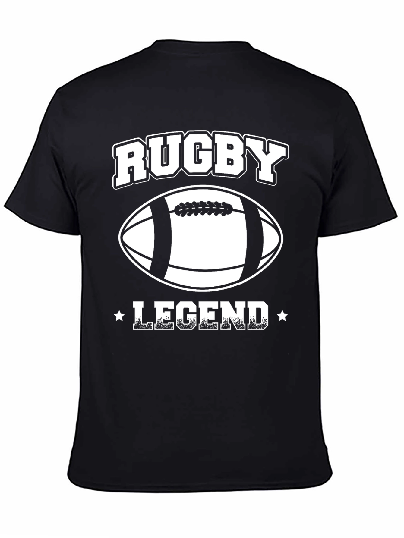 Rugby Legend Graphic T-Shirt - Black Cotton Tee