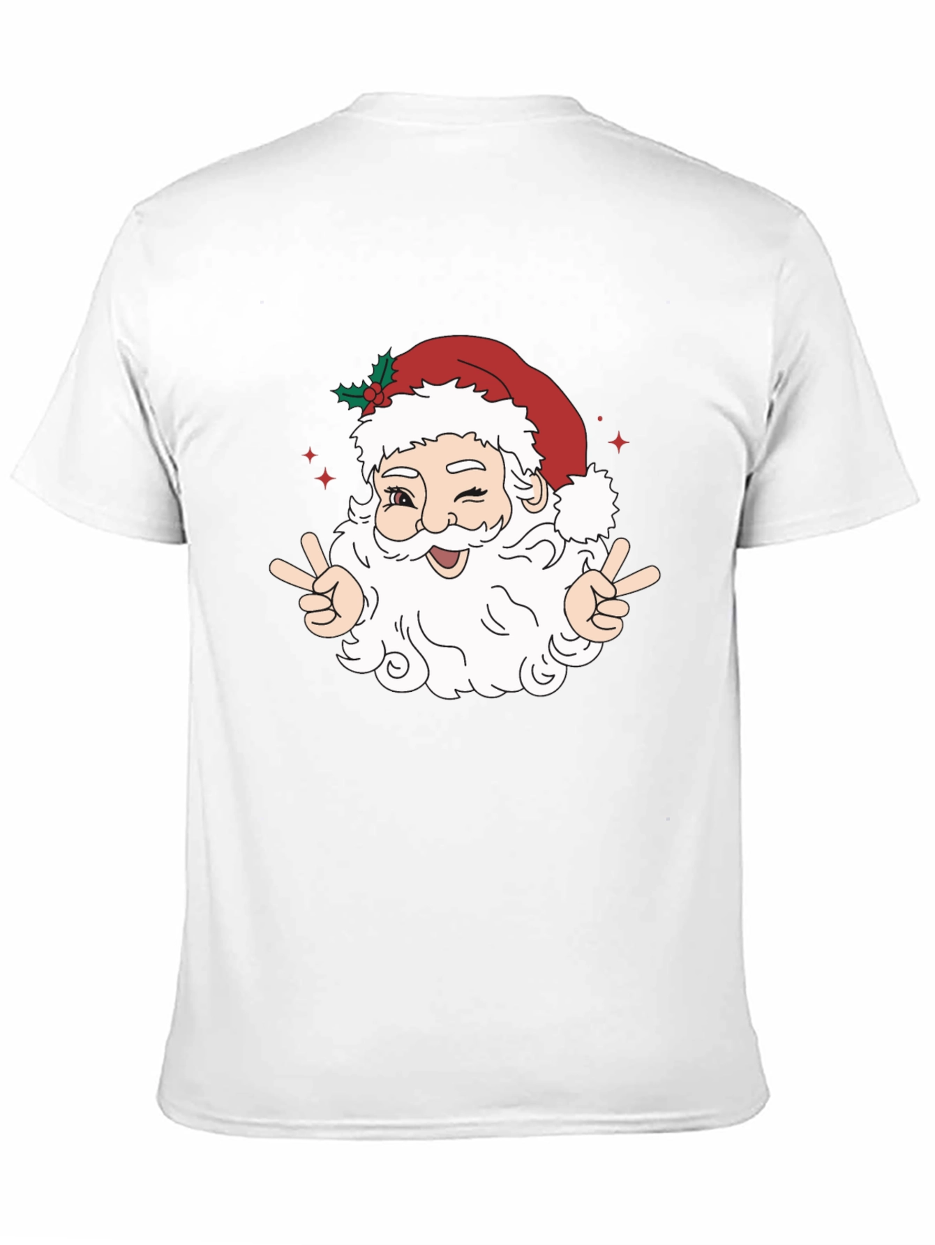 Santa Peace Sign Black T-Shirt