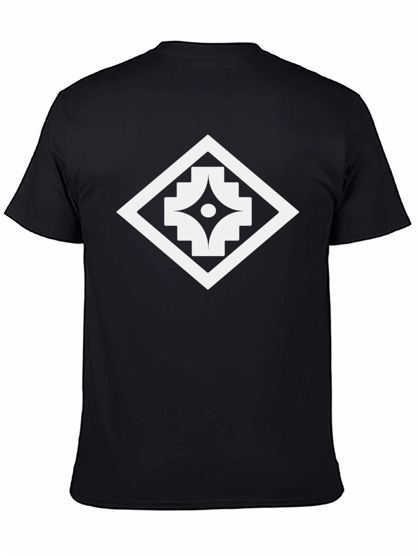 Geometric Graphic Print Black T-Shirt