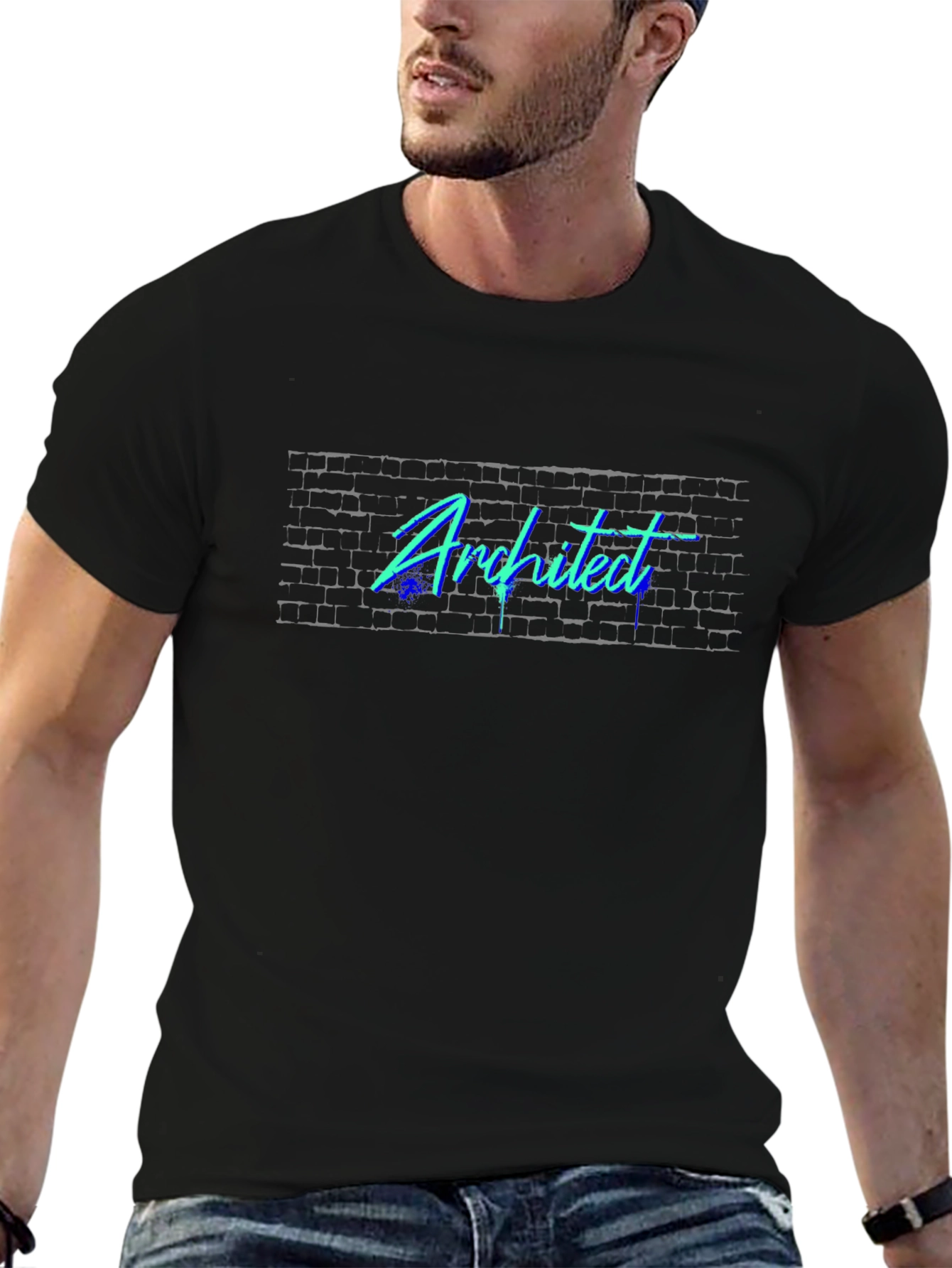 Architect Neon Brick T-Shirt - Black