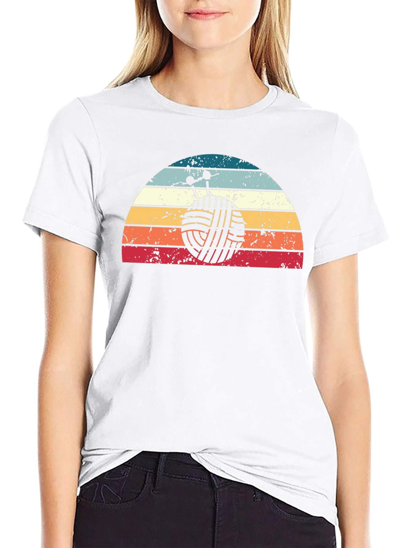 Knitting Yarn Ball Retro Graphic Tee