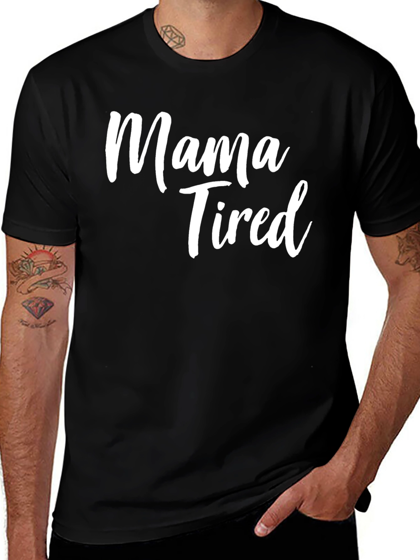 Mama Tired Black T-Shirt