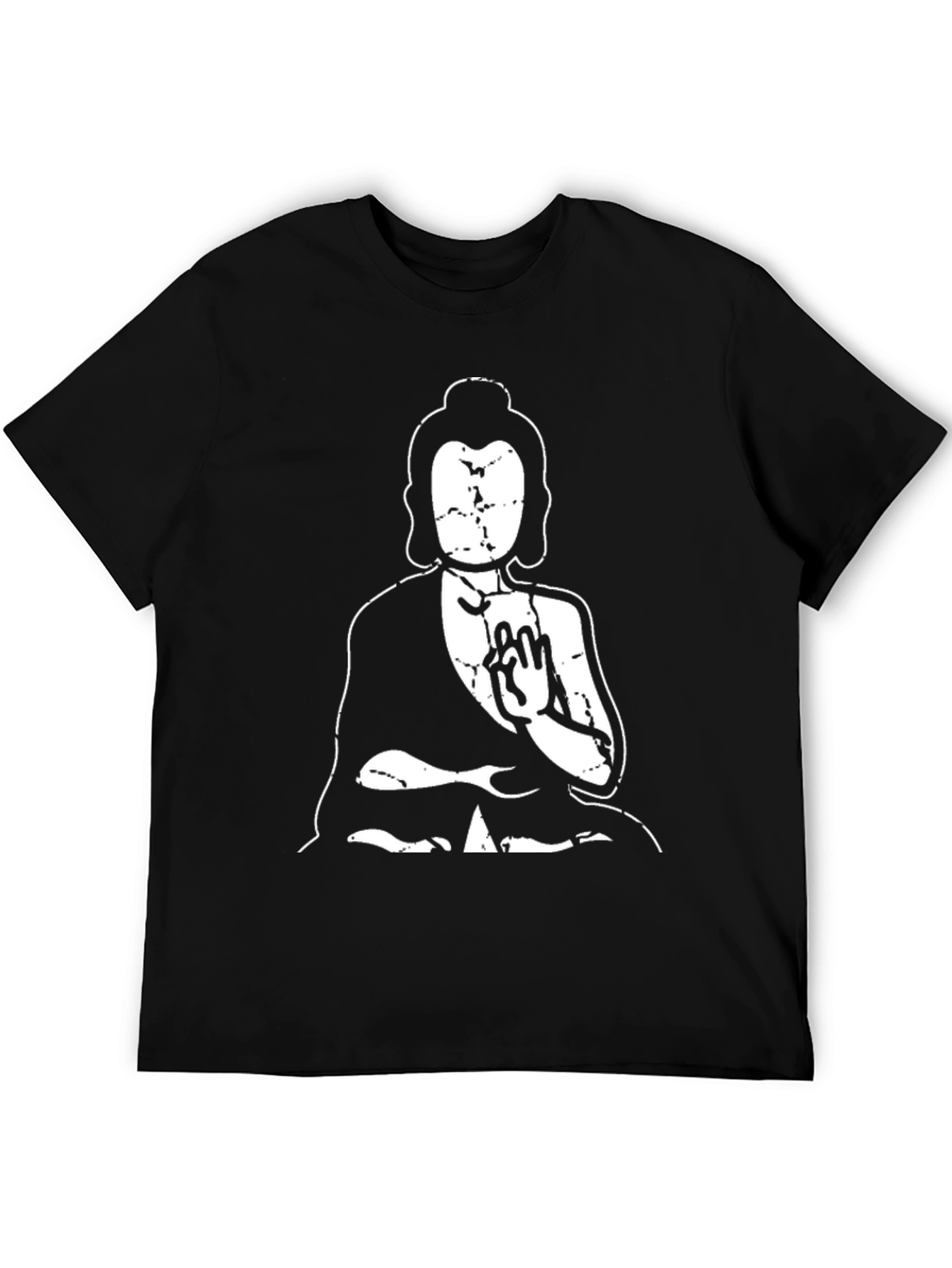 Buddha Graphic Print Black T-Shirt