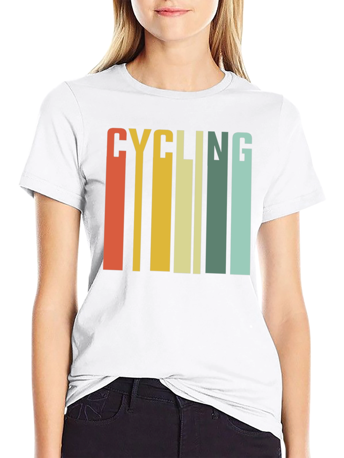 Retro Cycling Graphic Tee - Black Cotton T-Shirt